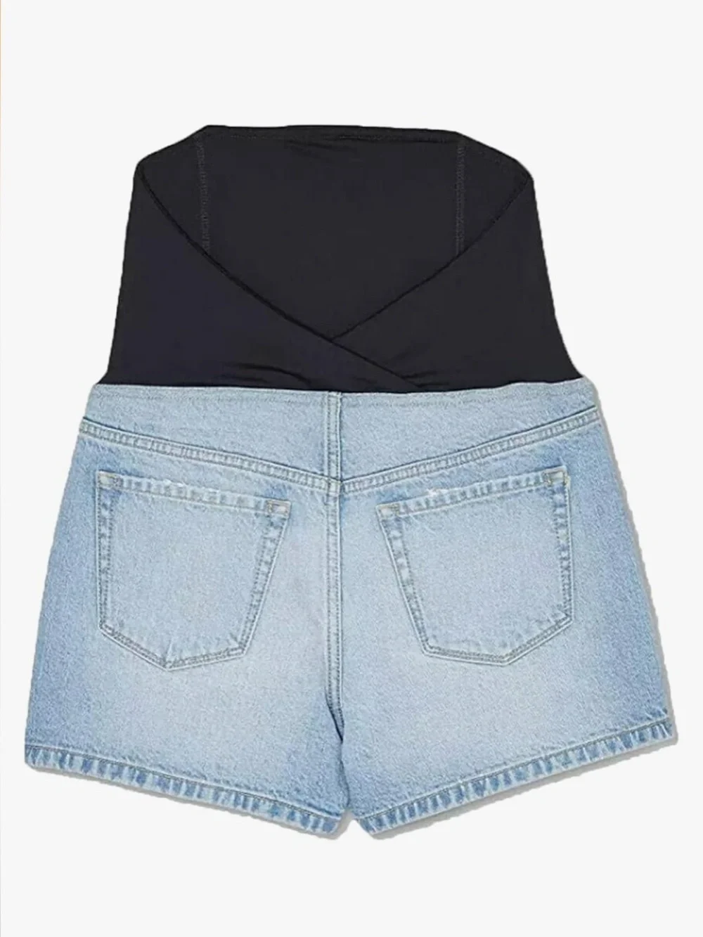 Maternity Denim Shorts with Black Stretch Panel